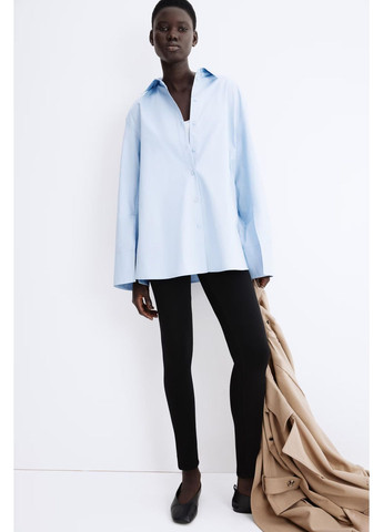 Черные демисезонные леггинсы из хлопка H&M