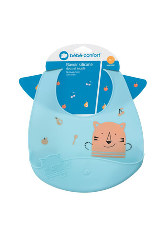 Нагрудник силиконовый мягкий Domino, голубой () Bebe Confort 3105207900 (335030436)