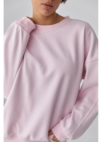 Розовый однотонный свитшот с плюшевым начесом - розовый цвет Lurex (364967929)