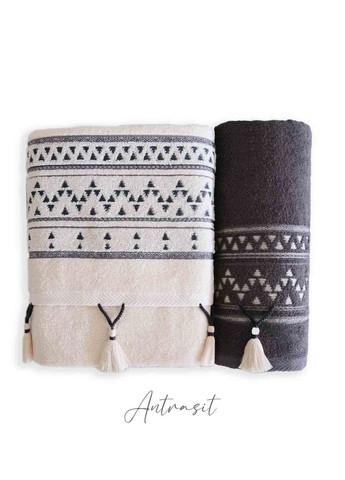 Набір махрових рушників 2 шт. Keops Antrasit Istanbul темно-синій