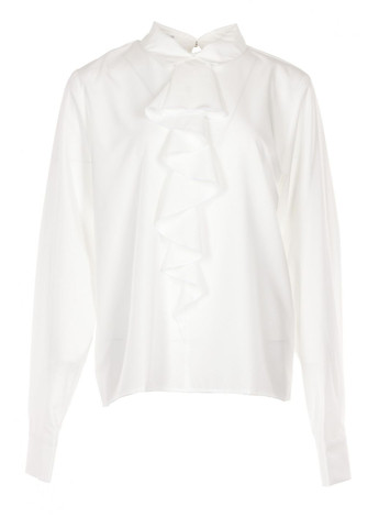 Молочная женская блузка с манжетой и прямым широким кроем (ll189910000) LadyLike