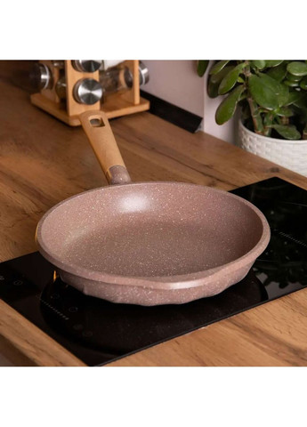 Сковорода алюмінієва MGC з мармуровим покриттям антипригарним 24 см, кавовий MGC HP-4-418CO No Brand (352527709)