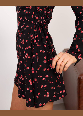 Червона коктейльна, пляжна, повсякденний, кежуал, вечірня жіноча сукня силуетна No Brand з квітковим принтом