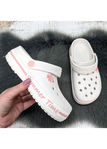 Кроксы женские белые с пудровым пена Dago (331737643)