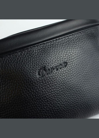 Кожаная черная нагрудная сумка бананка на молнии No Brand (305822014)