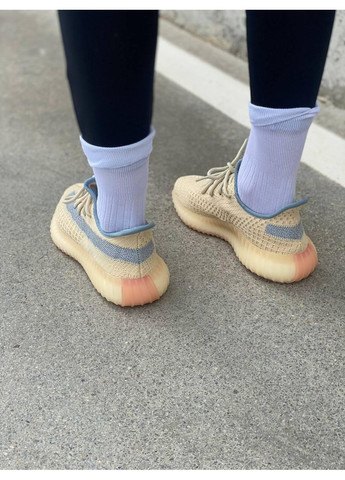 Жовті Осінні кросівки чоловічі adidas yeezy boost 350 v2 yellow linen адідас ізі буст No Brand
