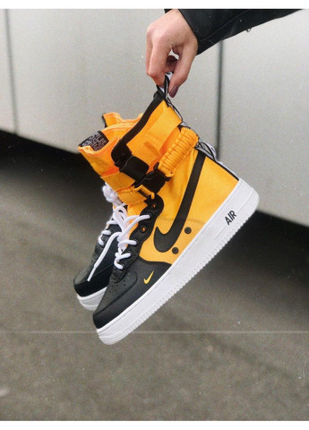 Чорні Осінні кросівки чоловічі nike special fled air force 1 yellow white black найк No Brand