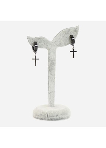 Чорні сережки хрестики на кліпсі, унісекс сережки без проколу, сережка кліпса, чорні сережки, кліпси на вуха AAA (358935405)