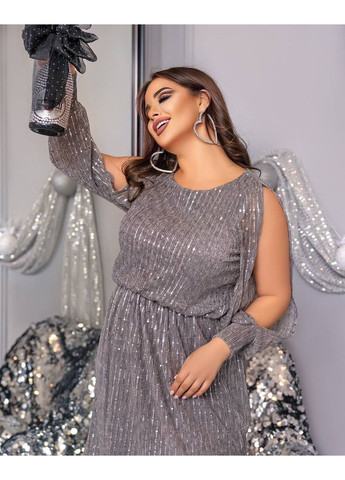 Срібна святковий, вечірня, кежуал жіноча сукня святкова а-силует Style Point