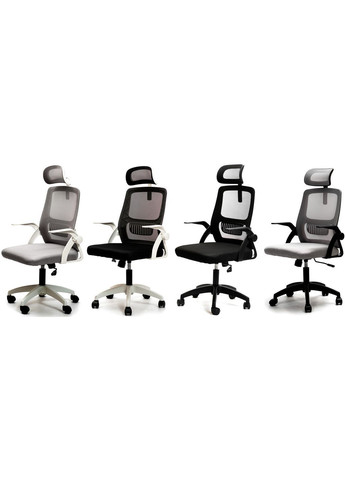 Кресло ErgoFlex сетка черно-серое Diego (363968585)