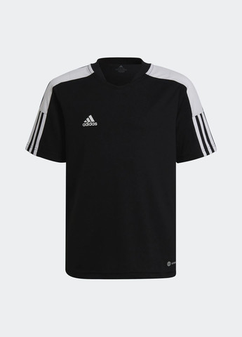 Черная демисезонная футболка adidas Tiro ESS Run HE7176