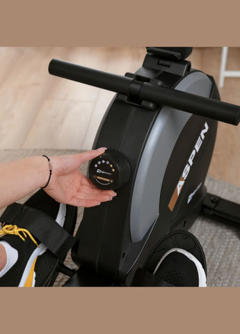 Гребний тренажер HS-080R Aspen магнітний чорно-золотистий Hop-Sport (333339631)