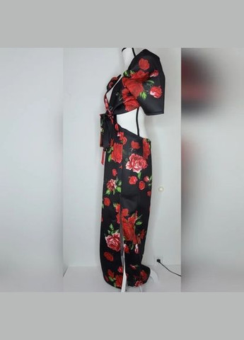 Черное вечернее платье с открытой спиной Asos однотонное