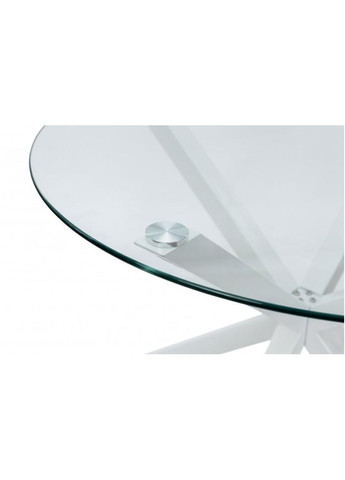 Обідній стіл круглий скляний Gin 1000x750 мм Білий Мікс Меблі 855378-02 855378 Мікс меблі (355468152)