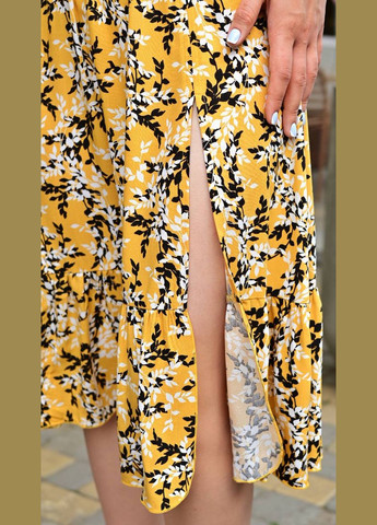 Желтое платье из вискозы с ремешком в комплекте Anastasimo