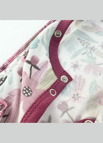 Сліп для новонародженої на кнопочках в квіти Magenta Tunes (315893663)