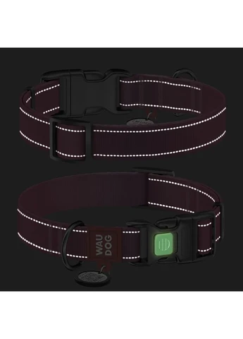 Ошейник для собак нейлоновый WAUDOG Nylon Mono с QR паспортом, светоотражающий, пластиковый фастекс,, Ш 15 мм, Дл 25-35 см No Brand (363200401)
