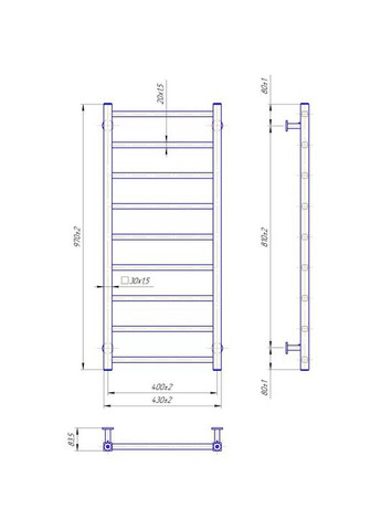 Полотенцесушитель INOX Токио 970х430/400 мм (1.7.049903.P) Mario (370034458)