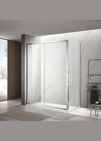 Душова кабіна A-517 130х90х195 см, розсувна, хром, скло прозоре Dusel (328596761)