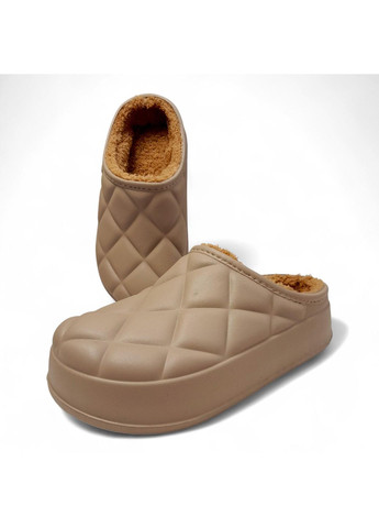 Бежевые женские утепленные сабо крок размер 41 (26,5 см) серого цвета Krok