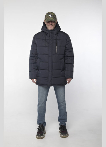 Темно-синий зимний Пуховик аляска MioRichi