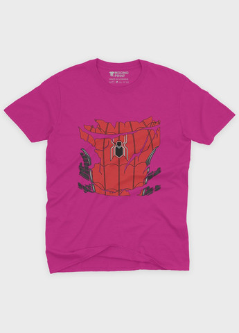 Рожева демісезонна футболка для дівчинки з принтом супергероя - людина-павук (ts001-1-fuxj-006-014-090-g) Modno