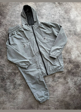 Сірий костюм плащівка креш,nike,штани та кофта No Brand