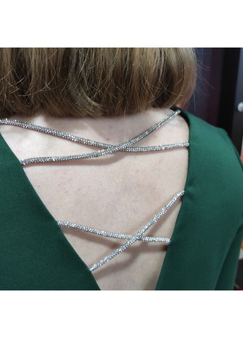 Зеленое кэжуал платье j.london праздничная вискоза длинный рукав стразы 44 изумруд J. London