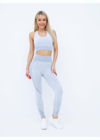 Спортивный костюм тройка (рашгард, топ и леггинсы) светло-серого цвета, размер XL Trends (330757055)