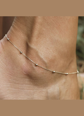 Браслет Шарики на ногу (красное, белое золото) б05315 25 25 Oniks (348830260)