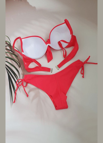 Червоний літній молодіжний роздільний купальник роздільний No Brand