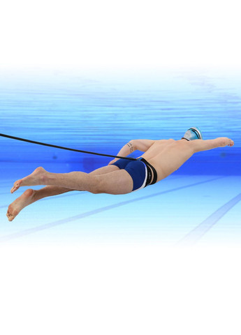 Поясной тренажер парный для плавания BELT TRAINER TWO SIDE MadWave M077106 (нейлон, полипропилен, длина – 2,4 м, черный) Mad Wave (361435045)