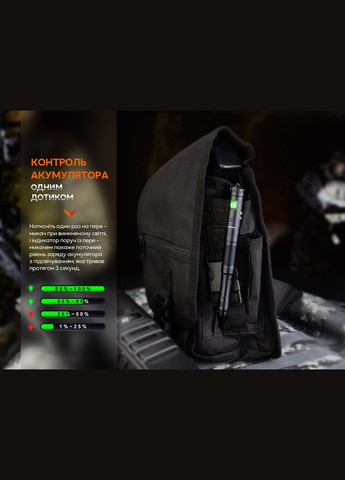 T6 тактическая ручка с фонариком черная Fenix (353502161)