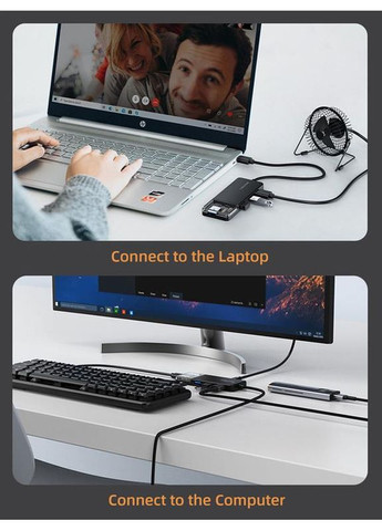 Концентратор USB Type C - 4 Port USB 3.0, 0.15 m (CB02B) CABLETIME (370623147)