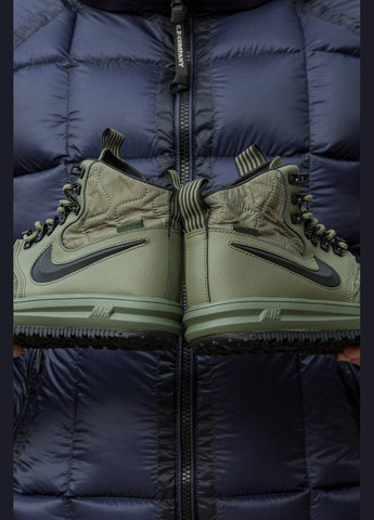 Хакі Зимовий кросівки зимові чоловічі nike lunar force 1 duckboot winter khaki | найк дакбут високі хакі No Brand