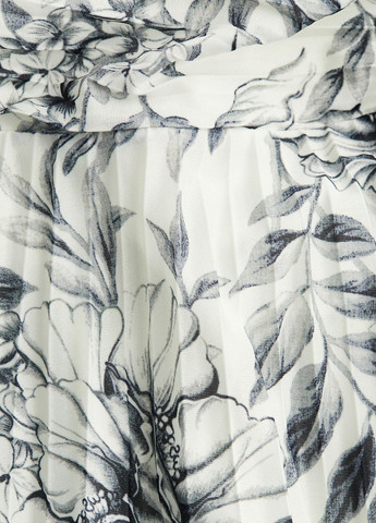 Молочное праздничный платье H&M с цветочным принтом