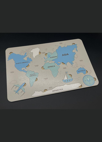 Дерев'яна карта світу. 40х27мм (X-232-6) HM furnitura (330605599)