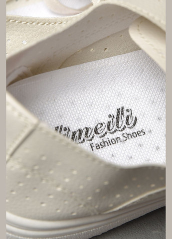 Мокасини жіночі бежевого кольору на шнурівці Let's Shop (293939433)
