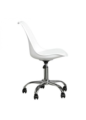 Кресло B-487 на колесах белое, из экокожи. Bonro (349820377)