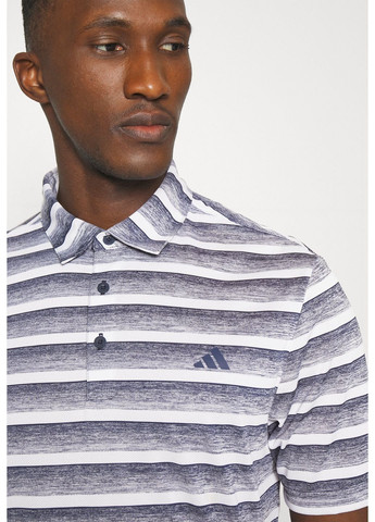 Біла футболка поло adidas Two-Color Striped Golf HS7579