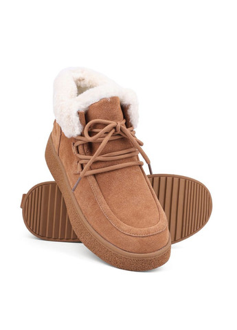 Зимние женские ботинки br2023-6-1 бежевый велюр Attizzare тканевые