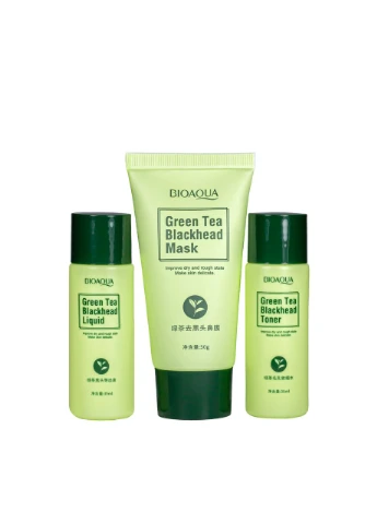 Косметичний набір від чорних цяток на обличчі 3 в 1 Green Tea Blackhead Remover Bioaqua (337362192)