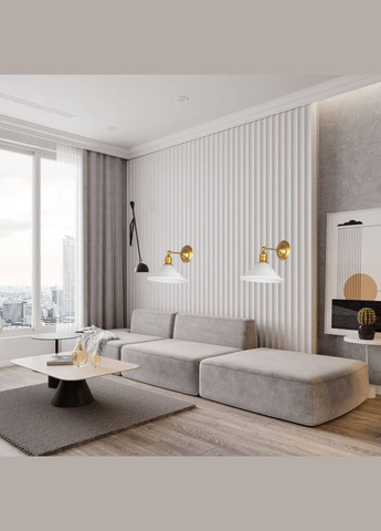 Біле бра із золотою основою (52-W839F-1 GD+WH) No Brand (370072496)