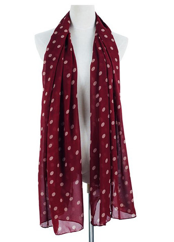 Жіноча шарф хустка в горох шифоновий 150 см*70 см PTR No Brand (317769858)