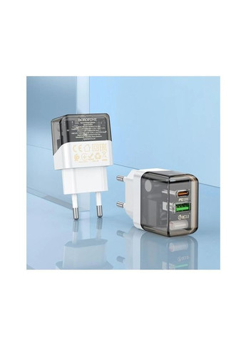 Мережевий зарядний пристрій PD20W+QC3.0 charger (EU) Transparent Black (6941991105159) Borofone BA80A Scenery (360550215)