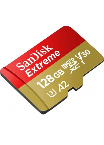 Карта памяти microSDXC (UHS-1 U3) A2 128Gb class 10 V30 (R190MB/S,W90MB/S) (adapter SD) (SDSQXAA-128G-GN6MA) SanDisk Extreme (377887402)