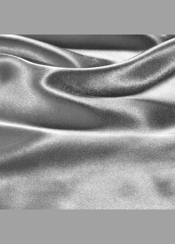 Атласна постільна білизна Сімейний Сірий 150 x 210 з простирадлом на гумці (141403-03) No Brand (348095284)