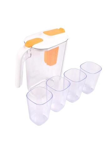Набор для напитков пластиковый кувшин с фильтром + 4 стакана Supretto (318019969)