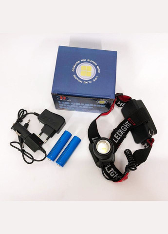 Фонарь налобный светодиодный водонепроницаемый с 2 аккумуляторами BL-T06B-P90, головной фонарик Bailong (364663643)