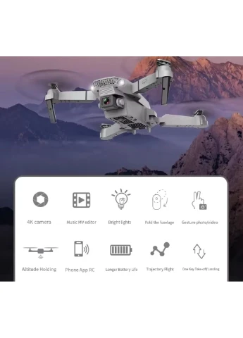 Квадрокоптер Dron E88 Pro 2025 Wi-Fi FPV с двойной камерой 4K/1080P No Brand (362046029)